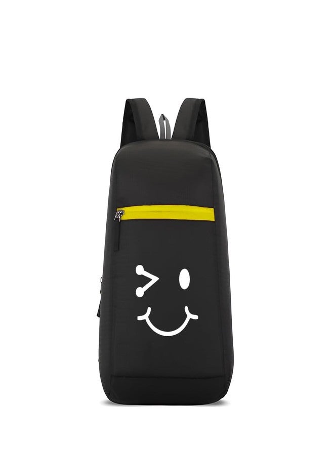 H-Hemes Small Backpack, Compact Backpack Mini Backpack Lightweight, Durable, Everyday Use Small Backpack for Travel, Gym, and Outdoor Activities 11L Backpack (Black & Yellow) - Image 1